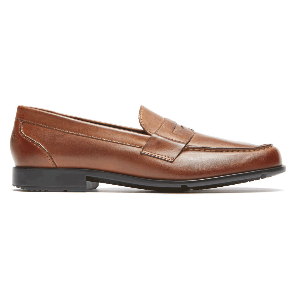 Rockport Mens Loafers Brown - Classic Penny - UK 482-VBYICW